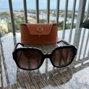 Tory Burch Black and Orange Sunglasses with Designer Flair